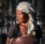 Malagasy Woman with a Headwrap looking off in the distance