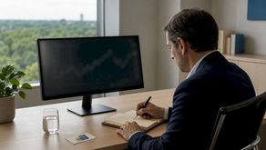 Un gestionnaire d’actifs passe en revue les indicateurs de performance de son portefeuille immobilier depuis son bureau.