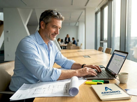 Un responsable de projet immobilier en train d’étudier les plans de construction.