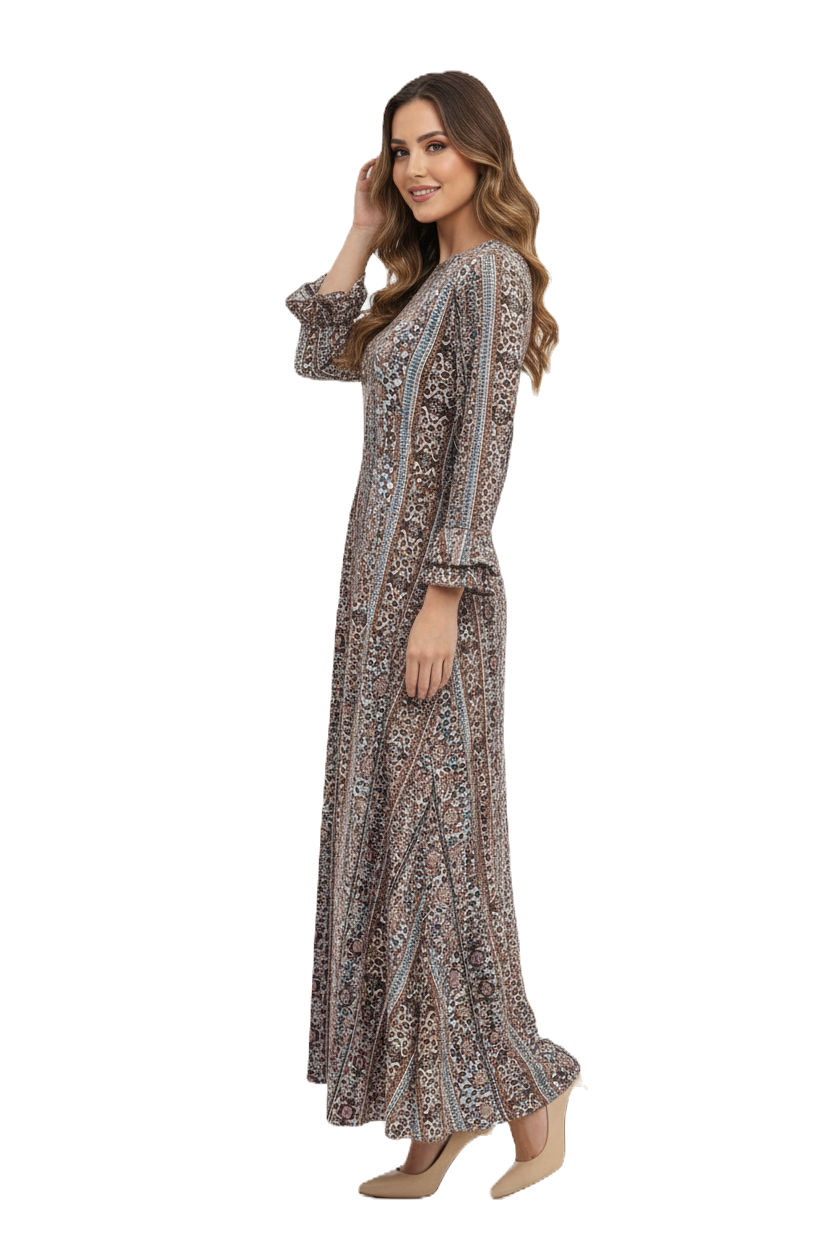 Thumbnail: Maxi Dress Mocha Floral