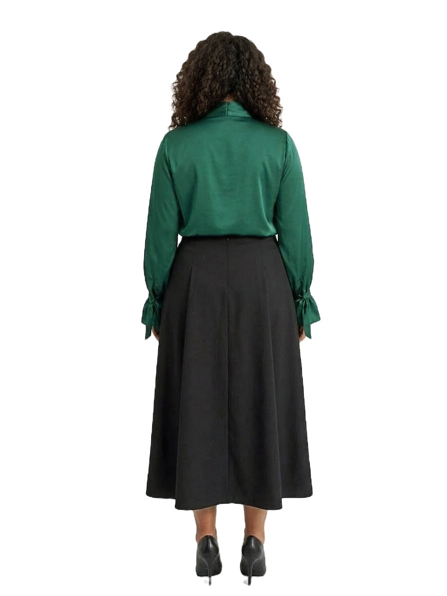Thumbnail: Black Ponte 8-Panel Maxi Skirt