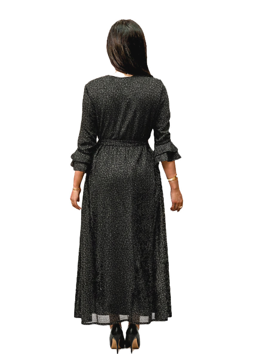 Thumbnail: Maxi Dress Bell Black Sparkle