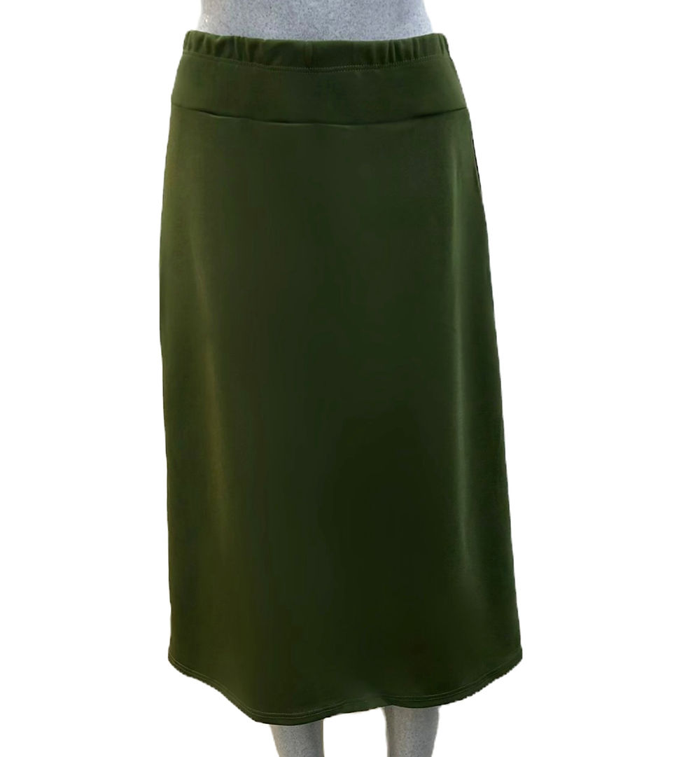 Thumbnail: Modest Midi Skirt Olive Plus Size