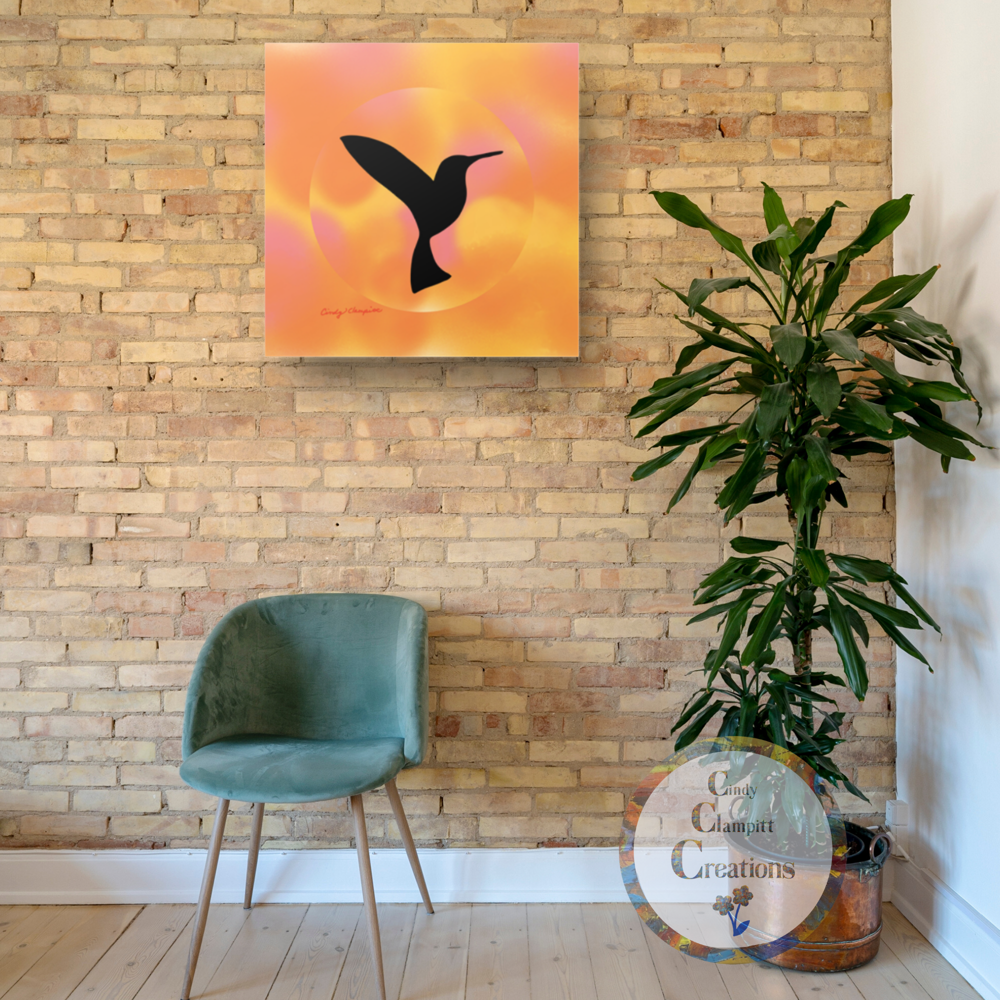 Black Bird in Orange