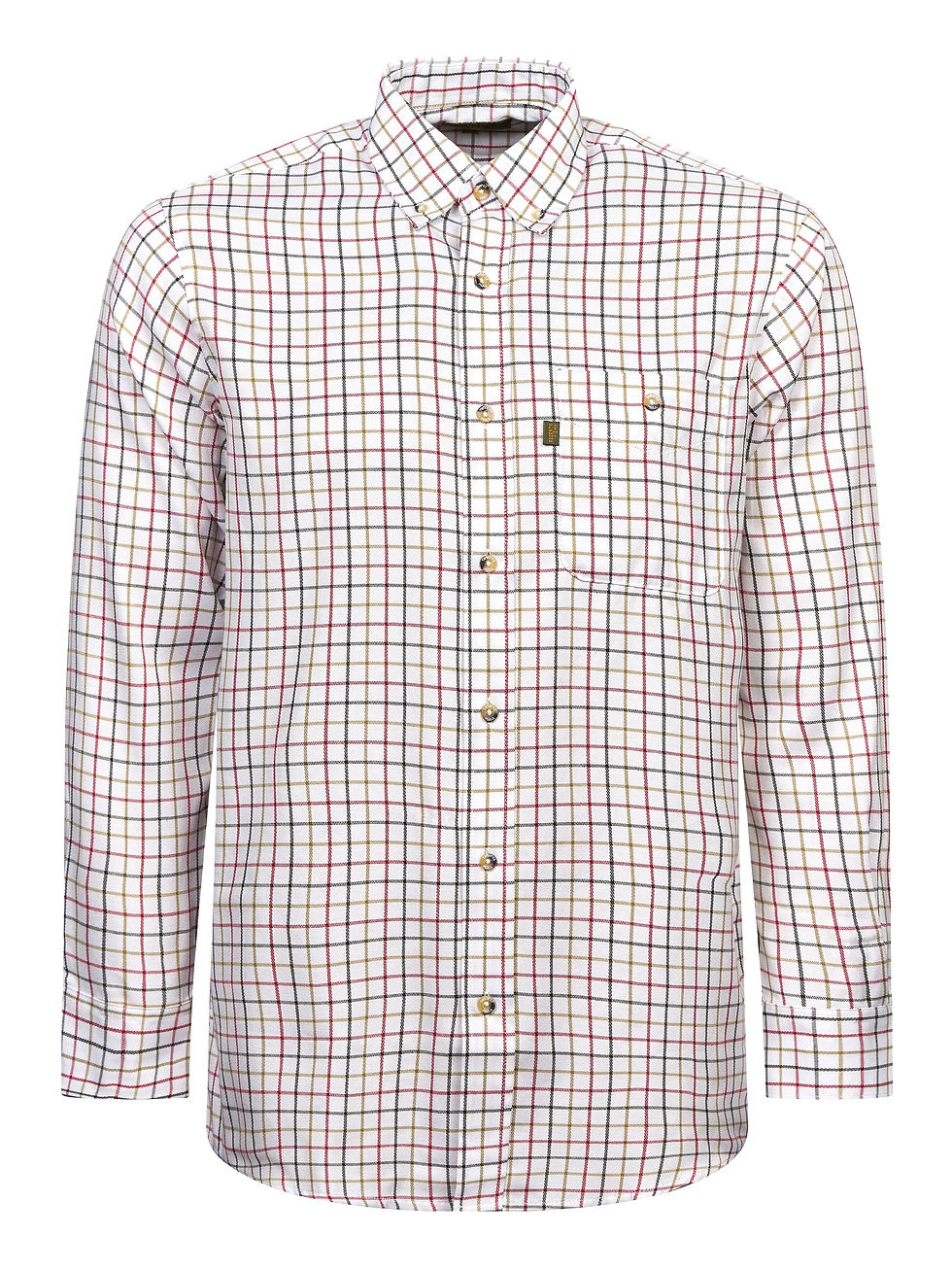 Thumbnail: Regents View Mens BDC Tattersall Long Sleeve Checked Shirt - Red SH3-2