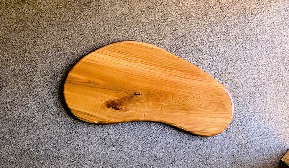 Kidney Shaped Cherry Wood Boat Table