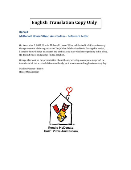 Reference letter.