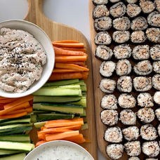 Tartinades et légumes crudités & Maki maison