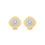 Thumbnail: Diamond Cushion Beaded Frame Stud Earrings 1/3 ct tw 14K Two-Tone Gold