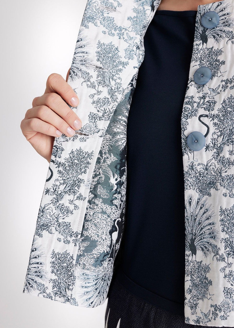 Miniaturbild: FOX'S Kastige Jacke ELOSIA in Jacquard aus Baumwollmix