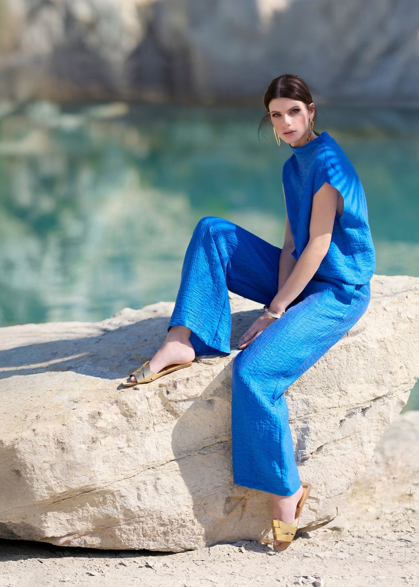 FOX'S Lange Hose NAJUPI aus Viskose-Lyocell-Mix mit weitem Bein