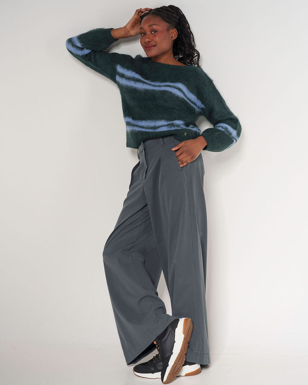Miniaturbild: Alma & Lovis Brushed Stripe Pulli zeder