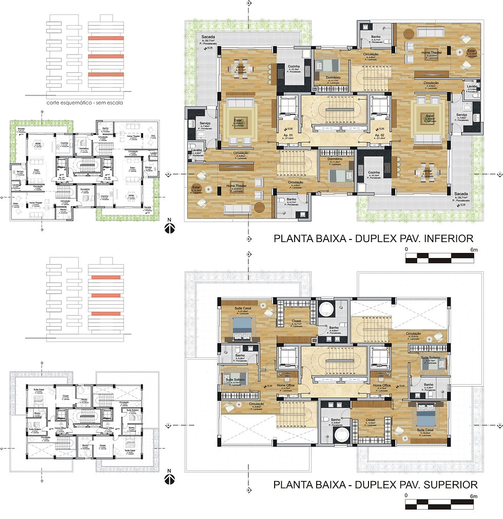 Planta baixa duplex