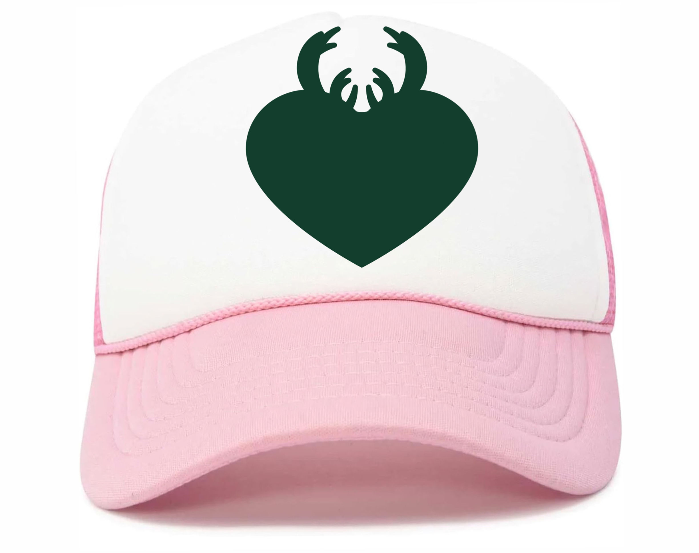 LOVE THE DEER - POWDER PINK/WHITE (TRUCKER)