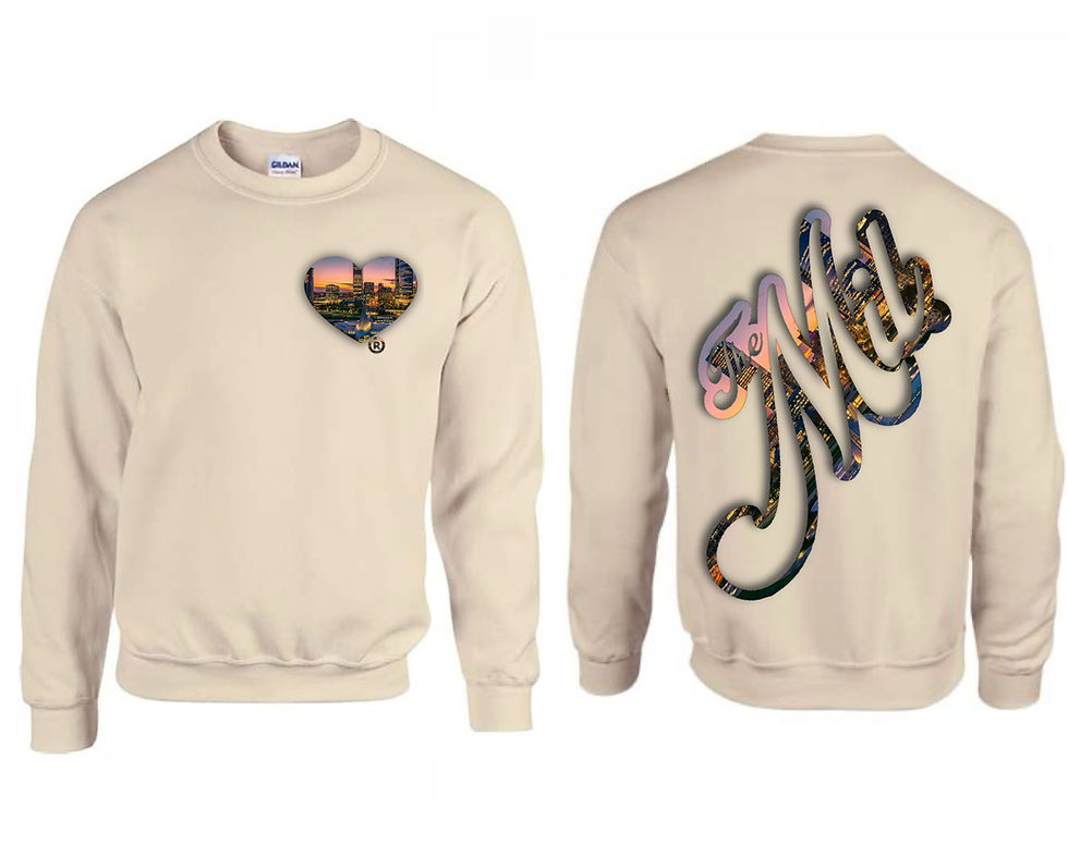 Thumbnail: LOVE THE MIL - HEART OF THE MIL  - CREAM/MULTI COLOR/CREWNECK