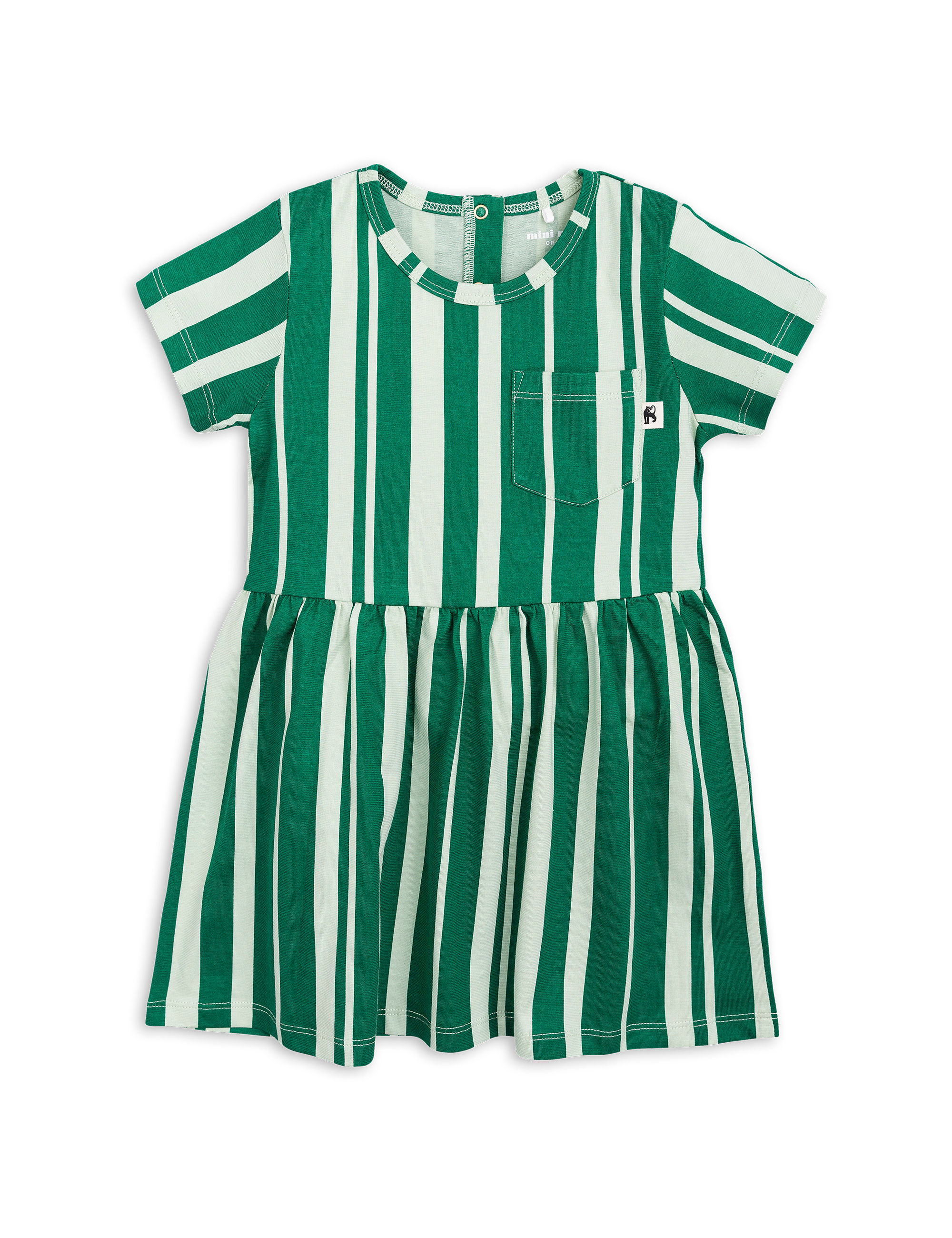 mini rodini Odd stripe SS DRESS GREEN