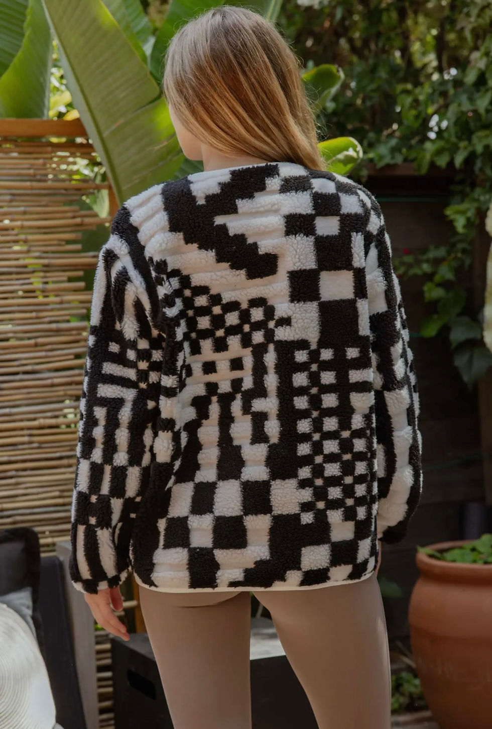 Thumbnail: Checkered Button Down Fleece Jacket