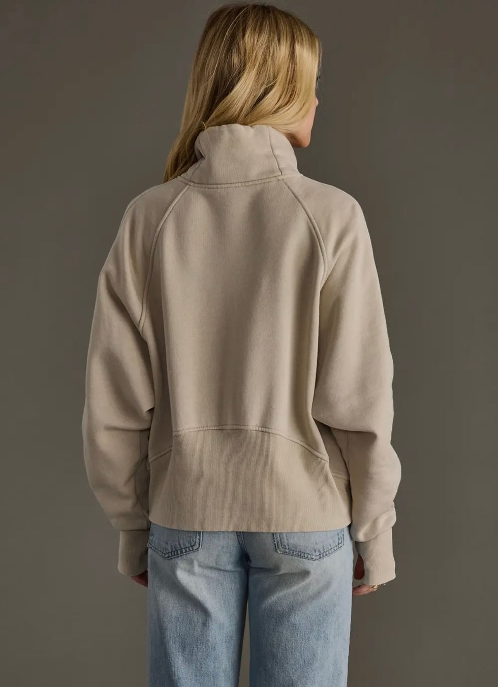 Thumbnail: Tan Quarter Zip Sweatshirt
