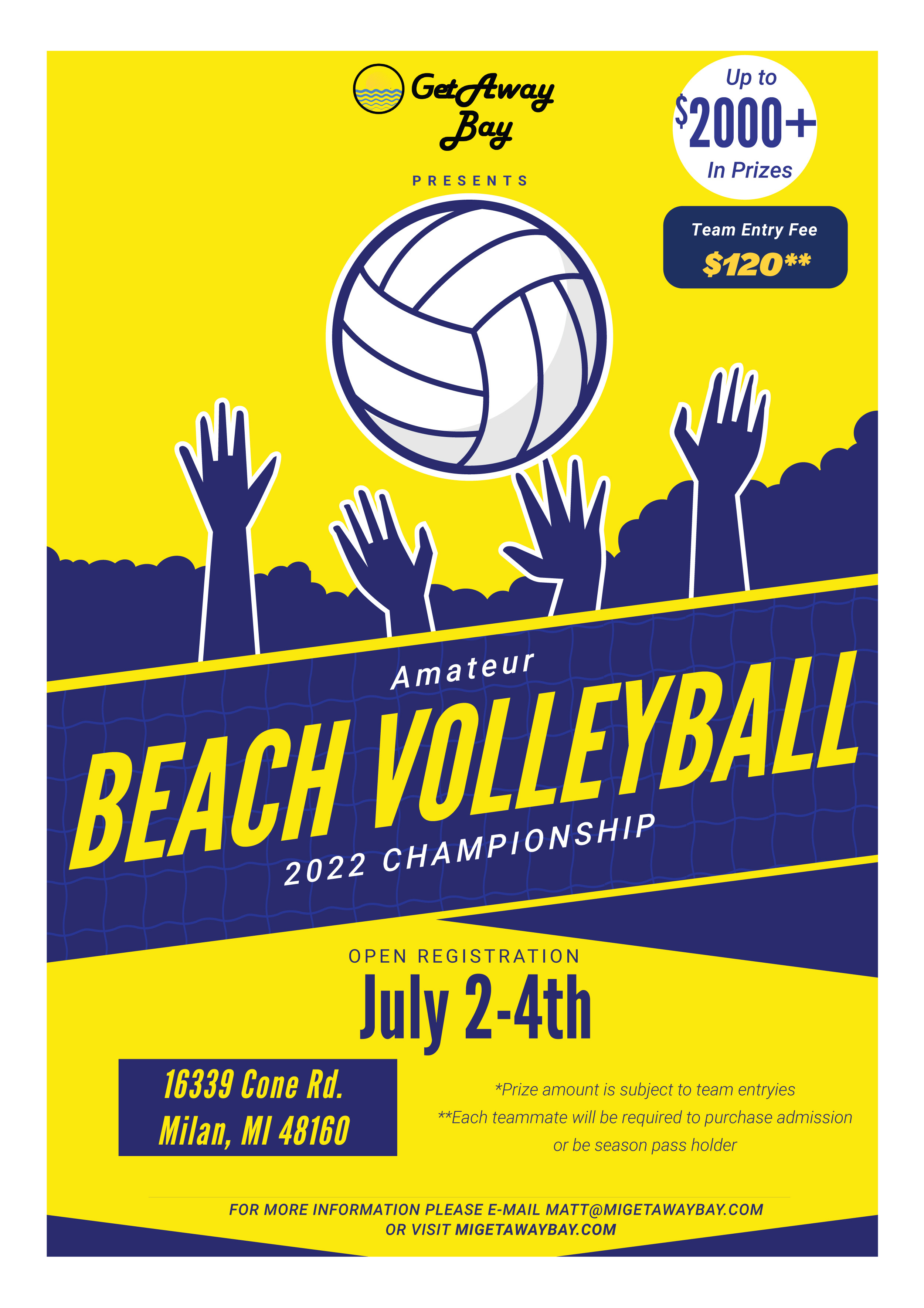 2022 July 4th Volleyball Tournament GetAway Bay