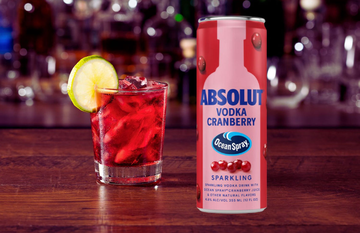 Absolut Ocean Spray Vodka Crankberry Seltzer 4PK