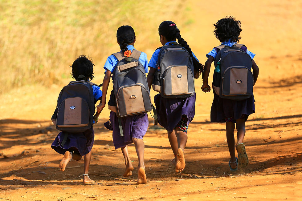 children going to school in india