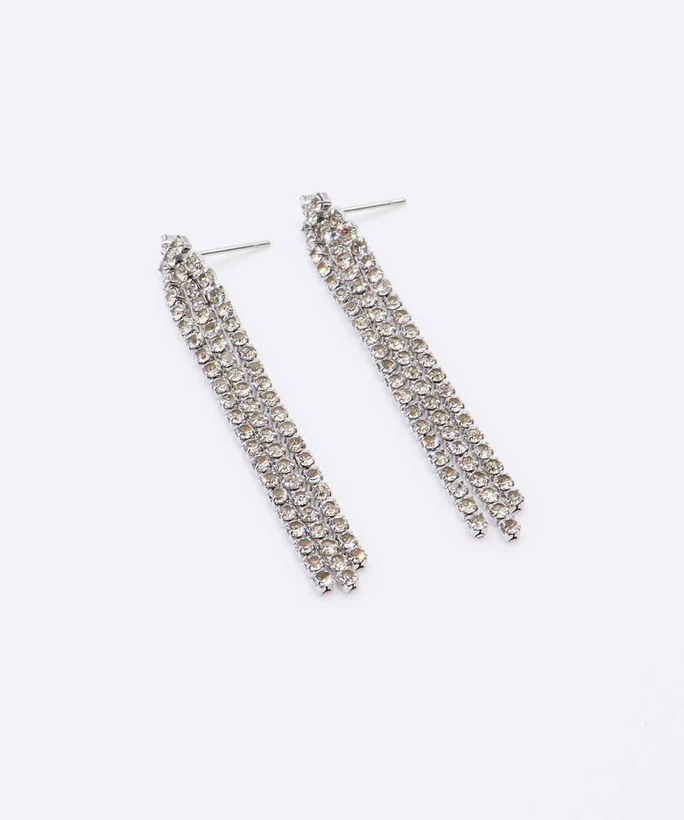 サムネイル： [stainless] ダイヤレーン ロング ピアス