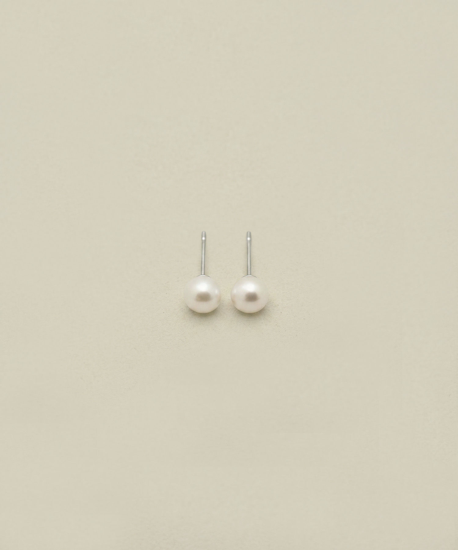 [stainless]ミニ パール ピアス 6mm