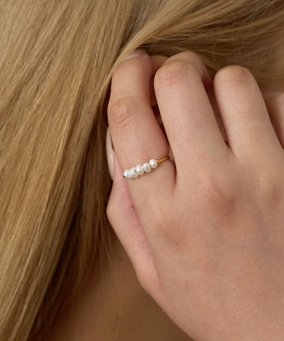 サムネイル： [surgical stainless]淡水パール リング