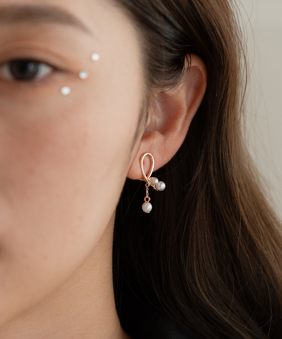 スカルとパールのイヤリング Earring | VATSURICA