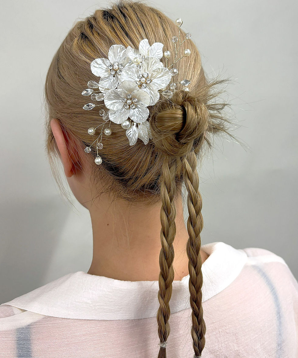 サムネイル： パール ビジュー フラワー ヘアクリップ