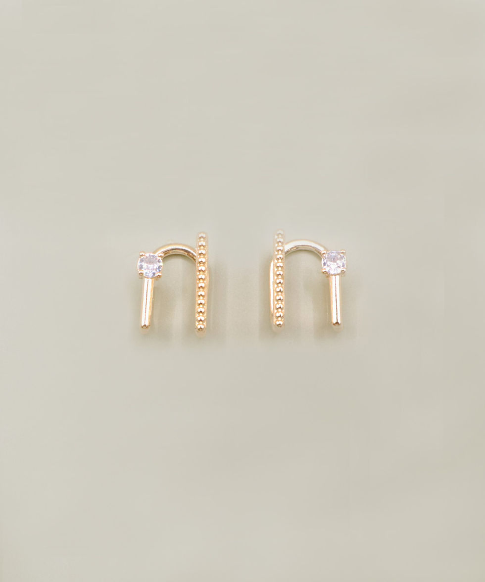 サムネイル： ワンストーン ラウンドイヤリング