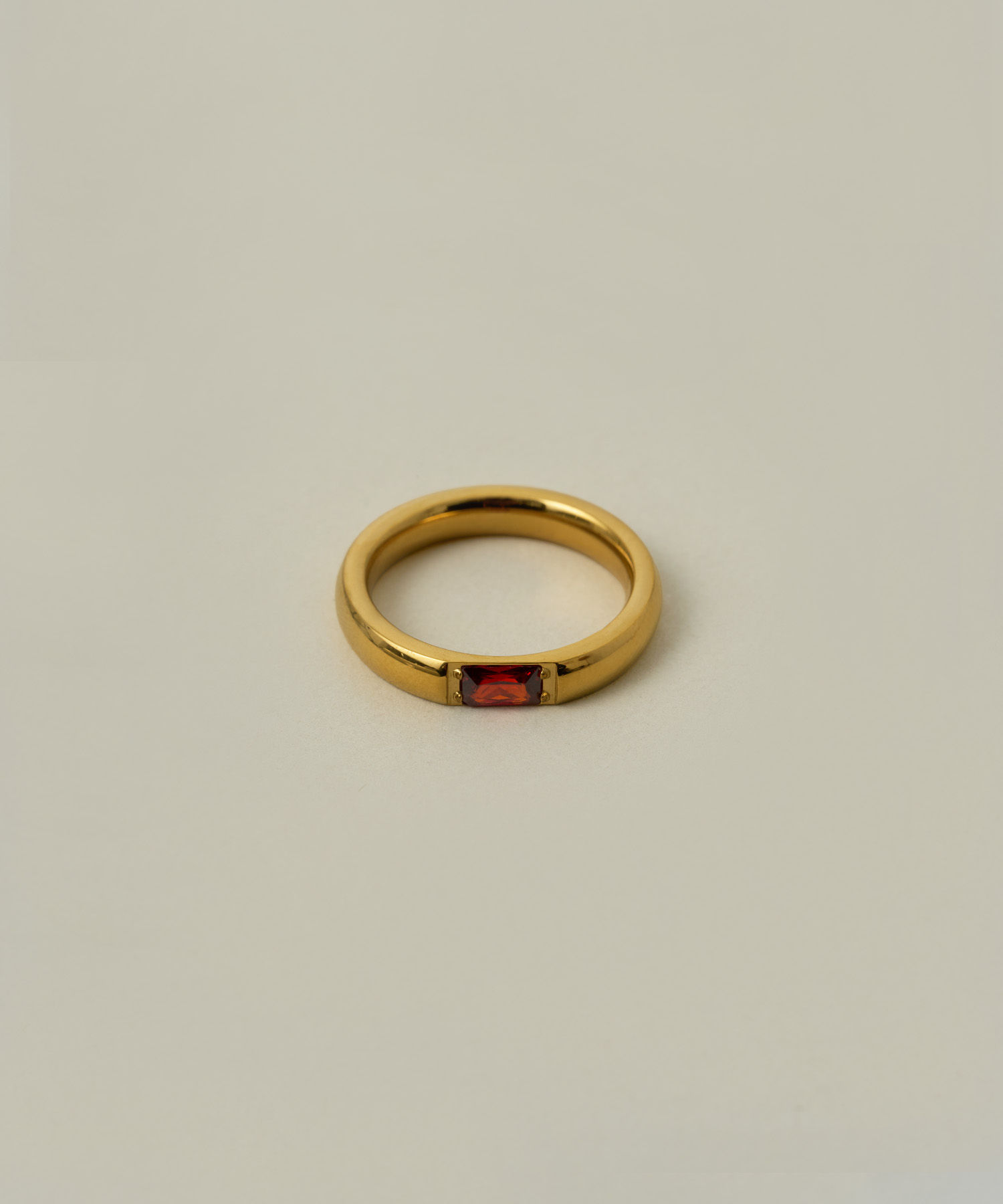 [surgical stainless]誕生石カラー ワイド リング