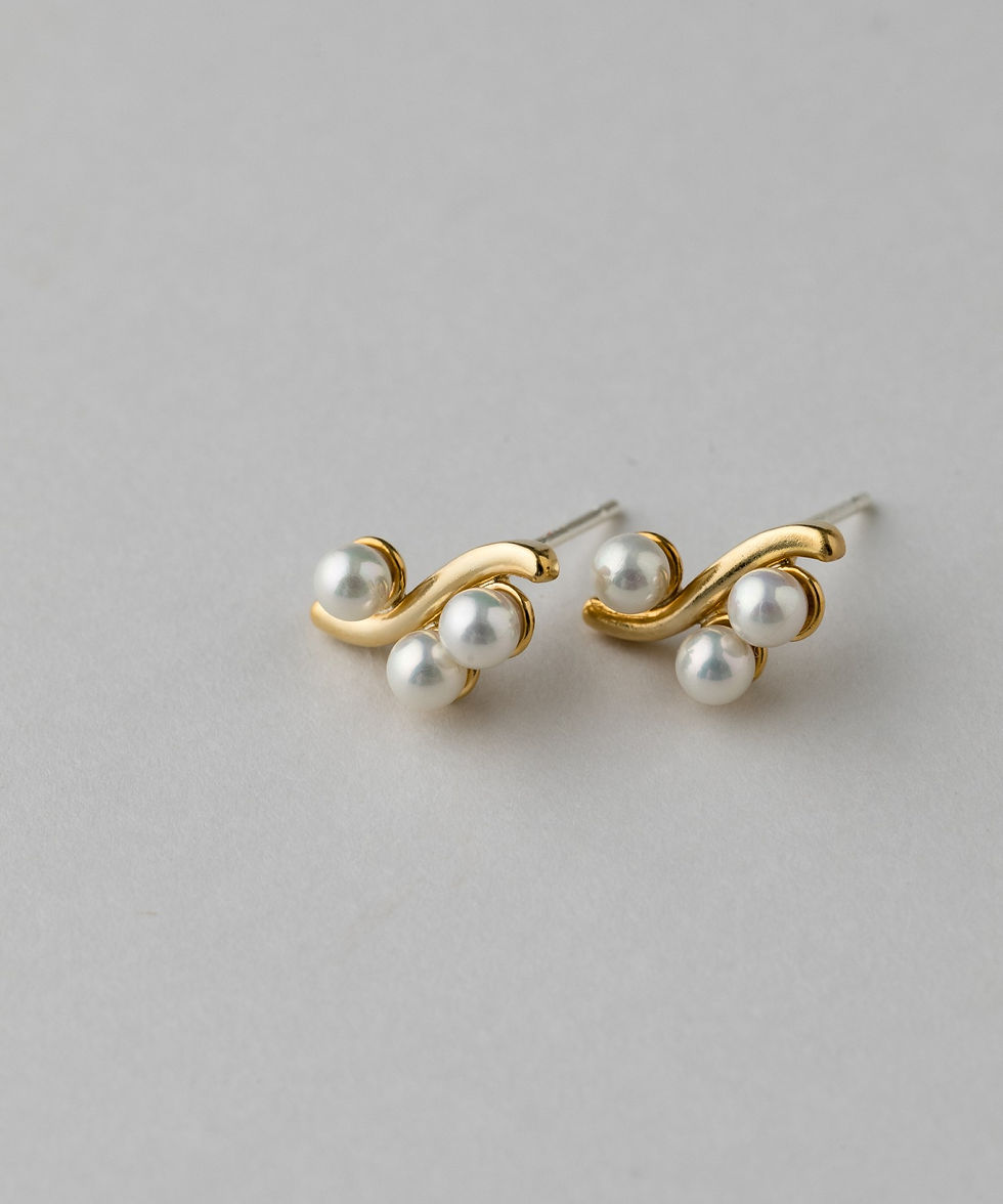 サムネイル： [silver 925] プチパール ライン ピアス