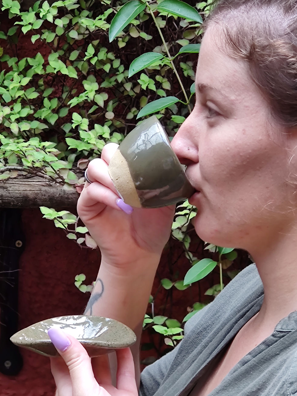 Miniatura: Xícara de Café + Pires | Verde Hera