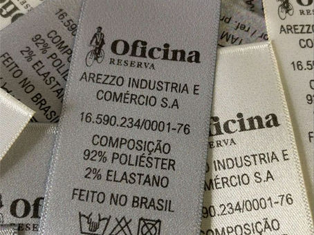 Etiqueta de composição de tecido