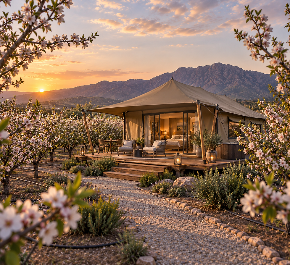 Sunset Glamping Among Almond Blossoms.png