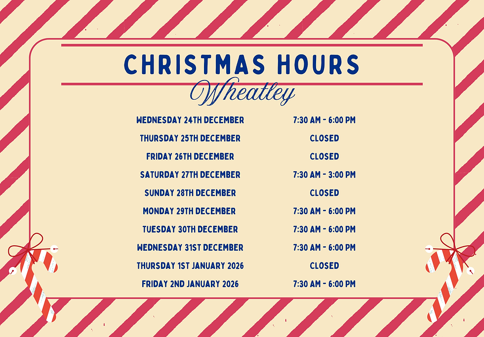 Christmas holiday hours at each of our depots. Wheatley is open as usual except for Christmas, Boxing Day, and New Years Day.