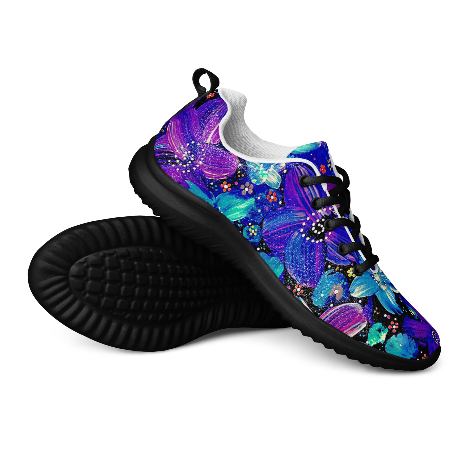 Purple Floral - Women’s athletic shoes