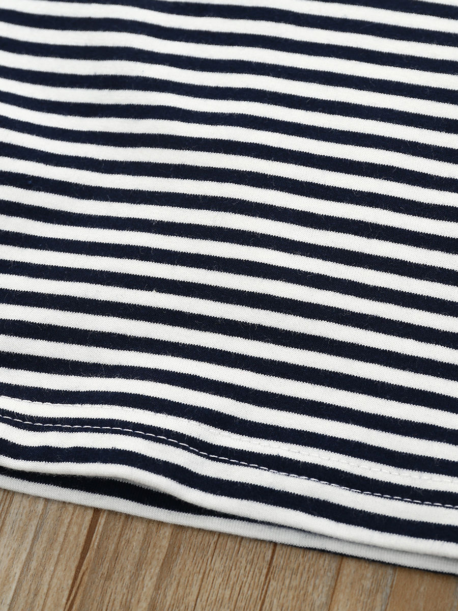 Miniatura: 2-Piece Baby Boy Stripe T-shirt & Muslin Suspender Pants