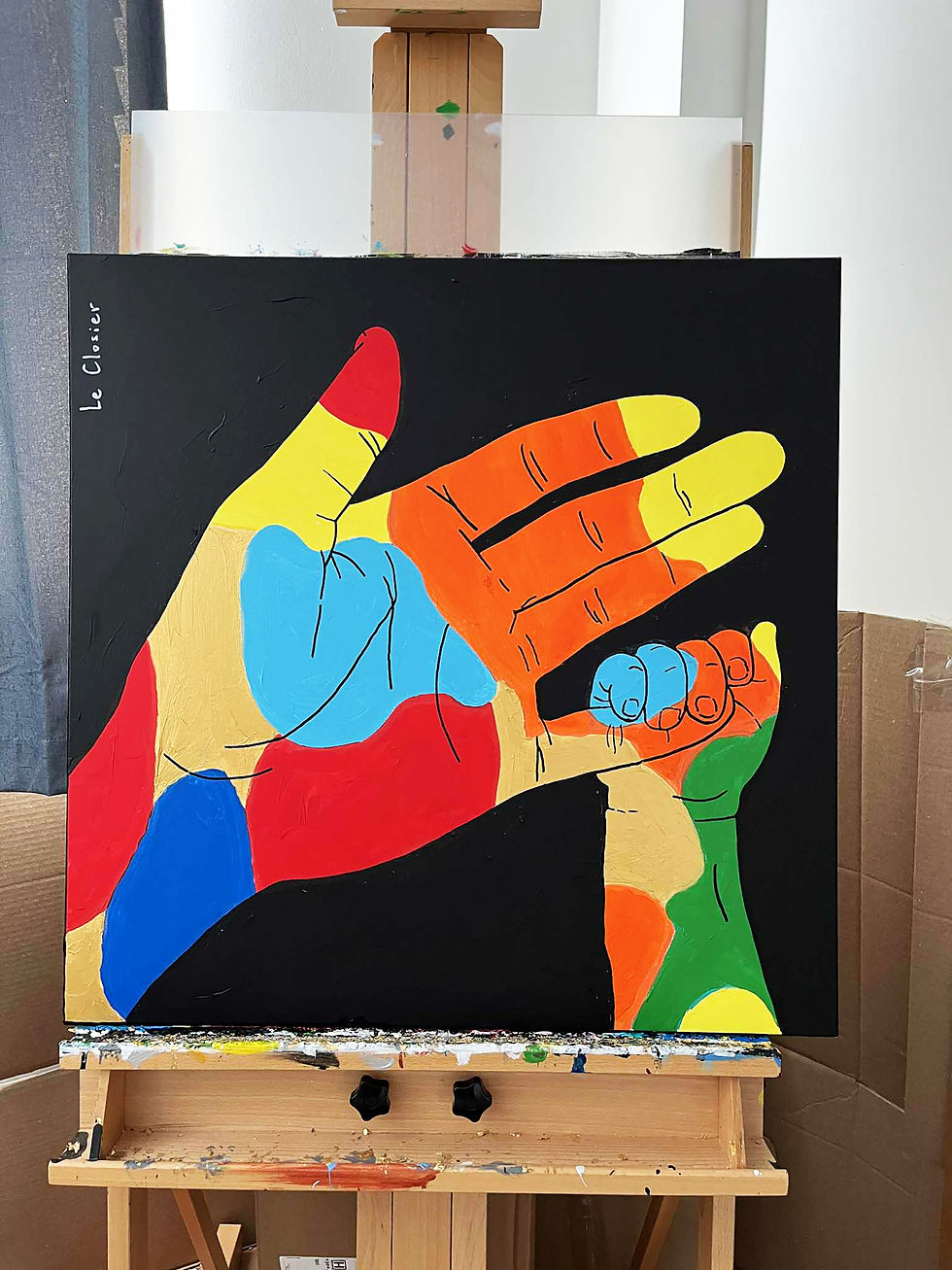 Thumbnail: DADDY'S HAND - Original painting - 30"x30"