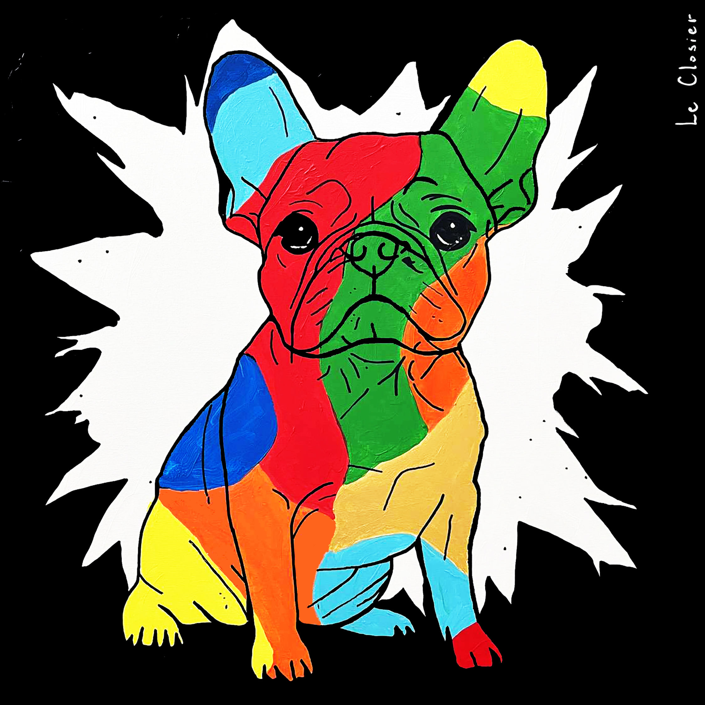 BULLDOG - Original painting - 30"x30"