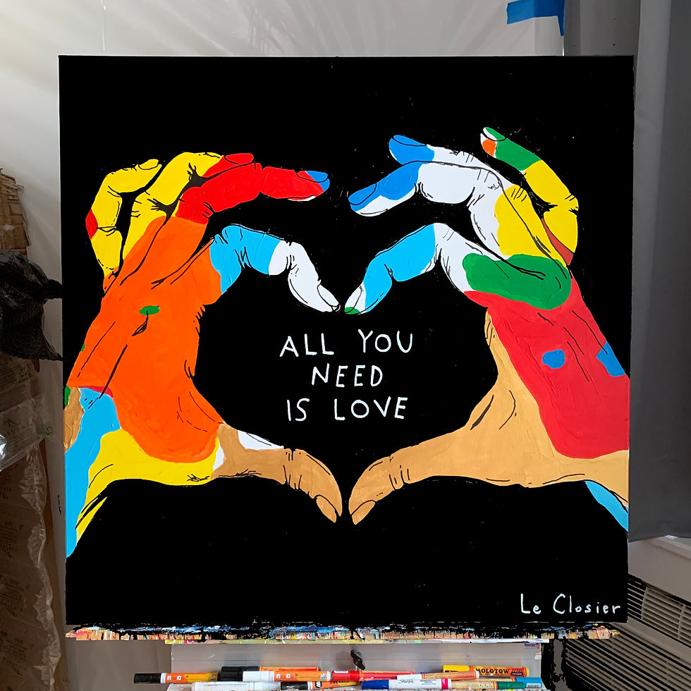 Thumbnail: leclosier, le closier, painting, pop art, urban, street art, portrait, beatles, all you need is love