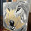 Thumbnail: WOLF - Gold leaf and oil painting - 36"x 36"