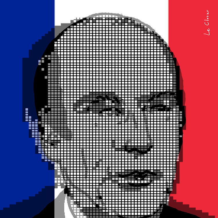 Thumbnail: Mitterrand/Giscard - Lenticular Art - 30"x30"