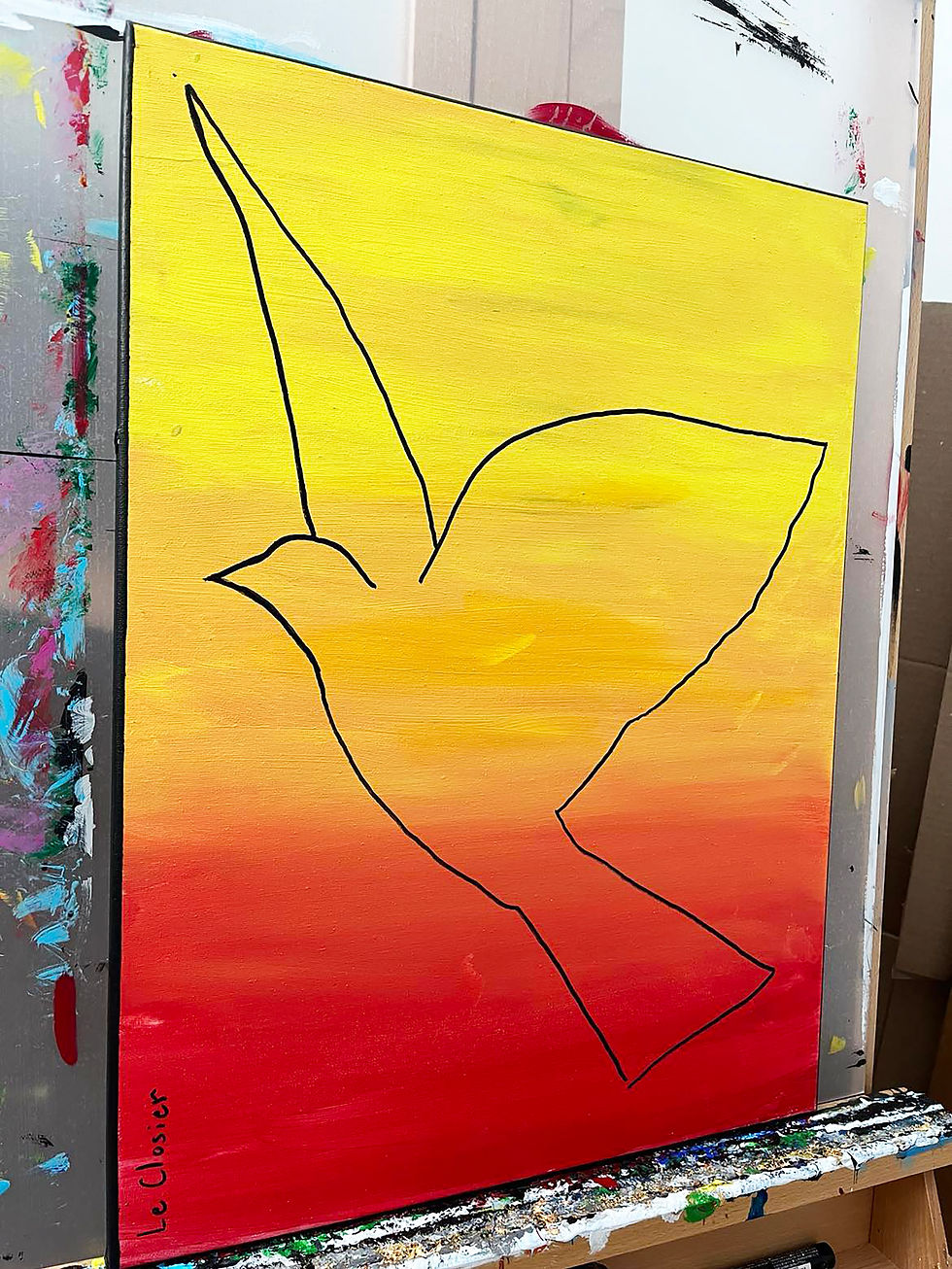 Thumbnail: BIRD II - Original painting - 18"x24"
