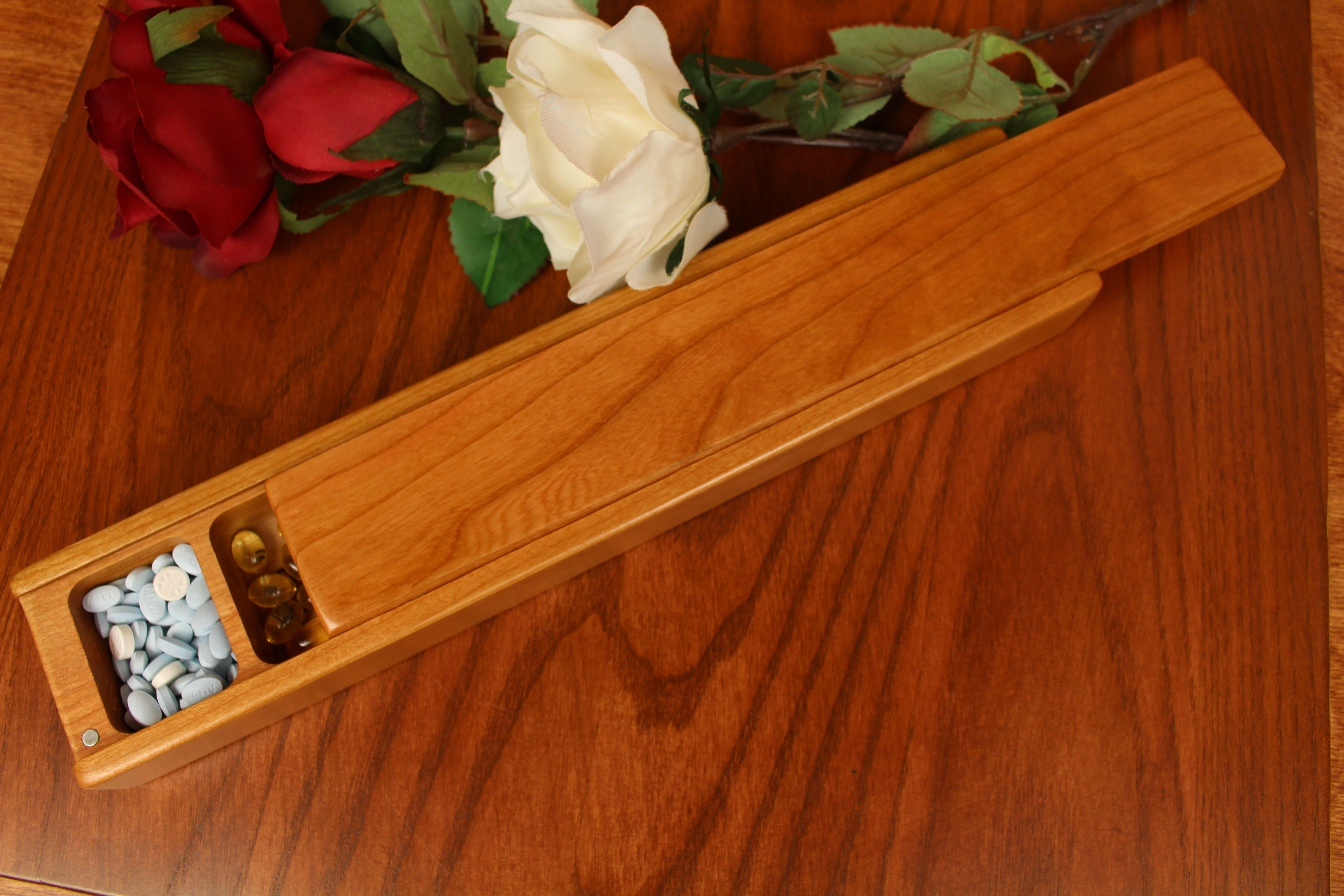 Natural Wood Lid | 7 Day Vitamin Box | Jumbo