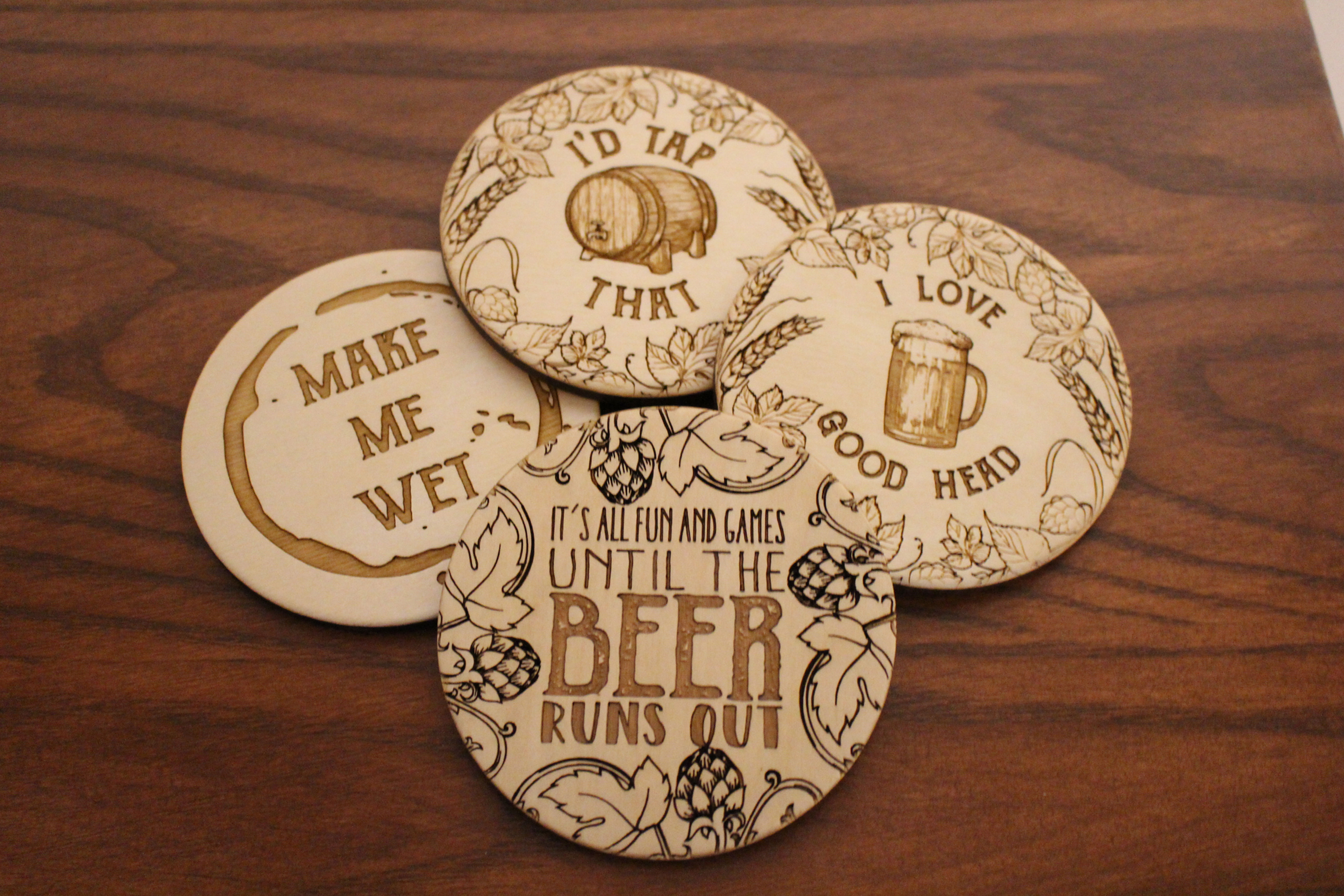 Beer Coasters - Set of 6 - Mix and Match