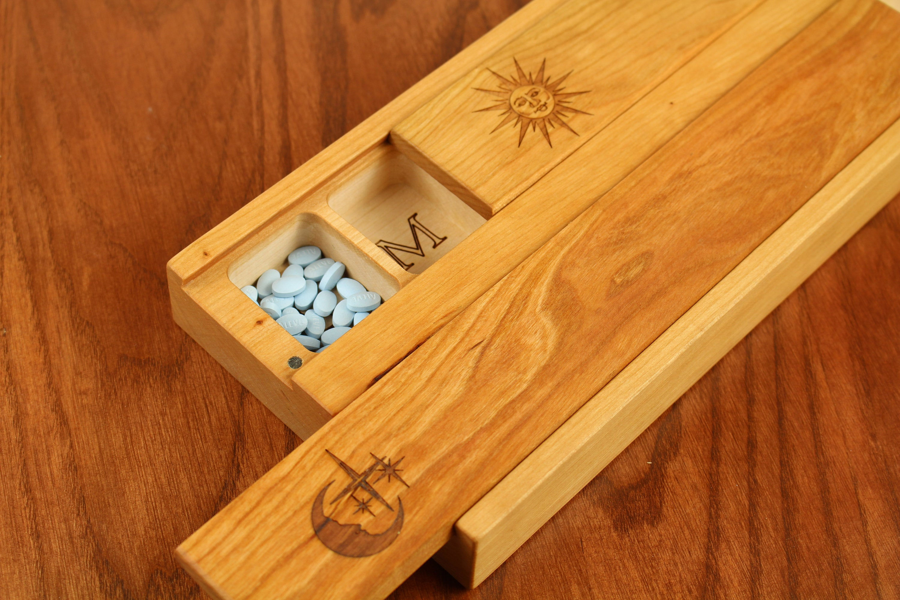 Sun & Moon | AM PM 7 Day Pill Organizer | Double Jumbo