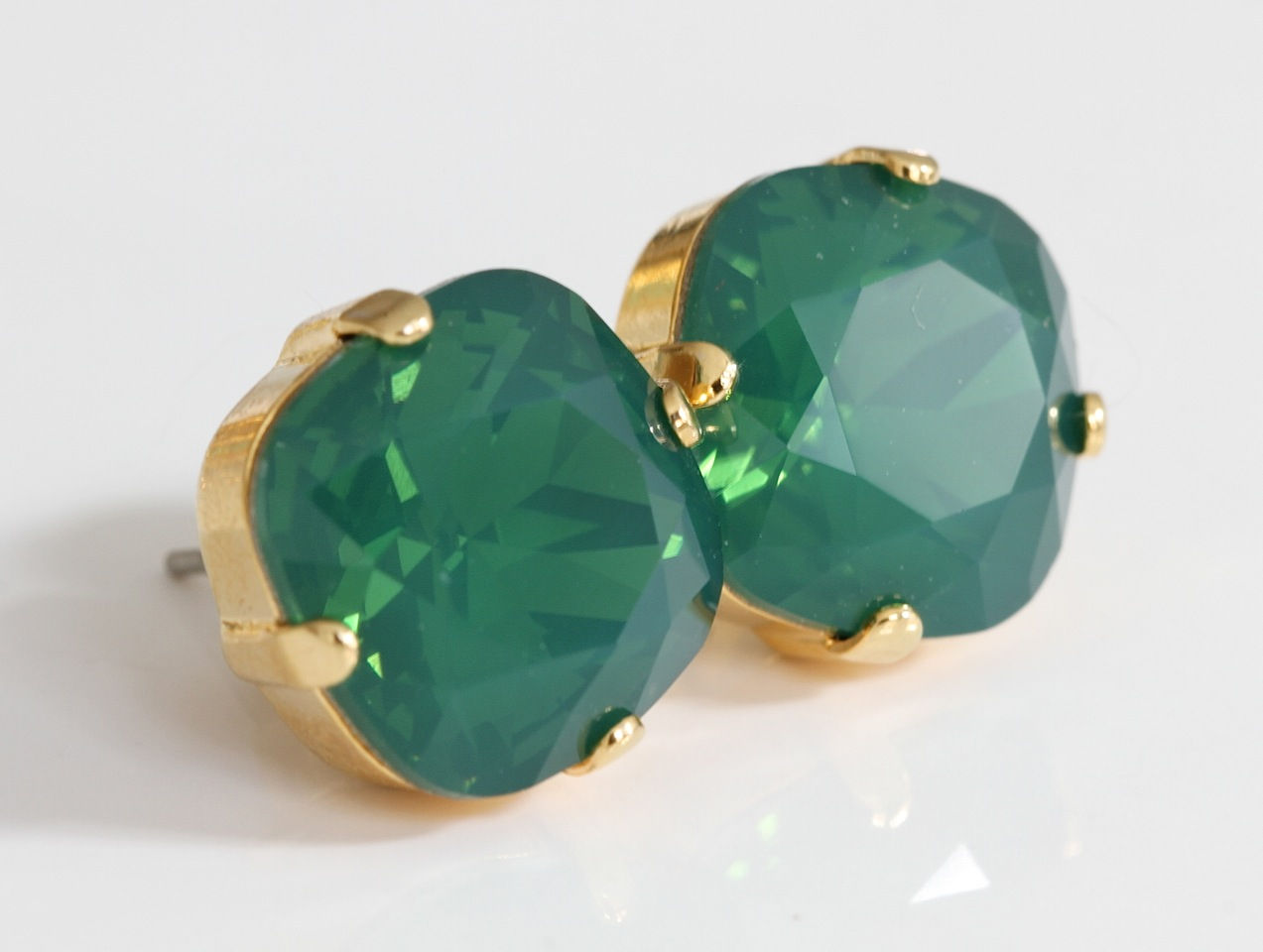 GREEN OPAL STUDS