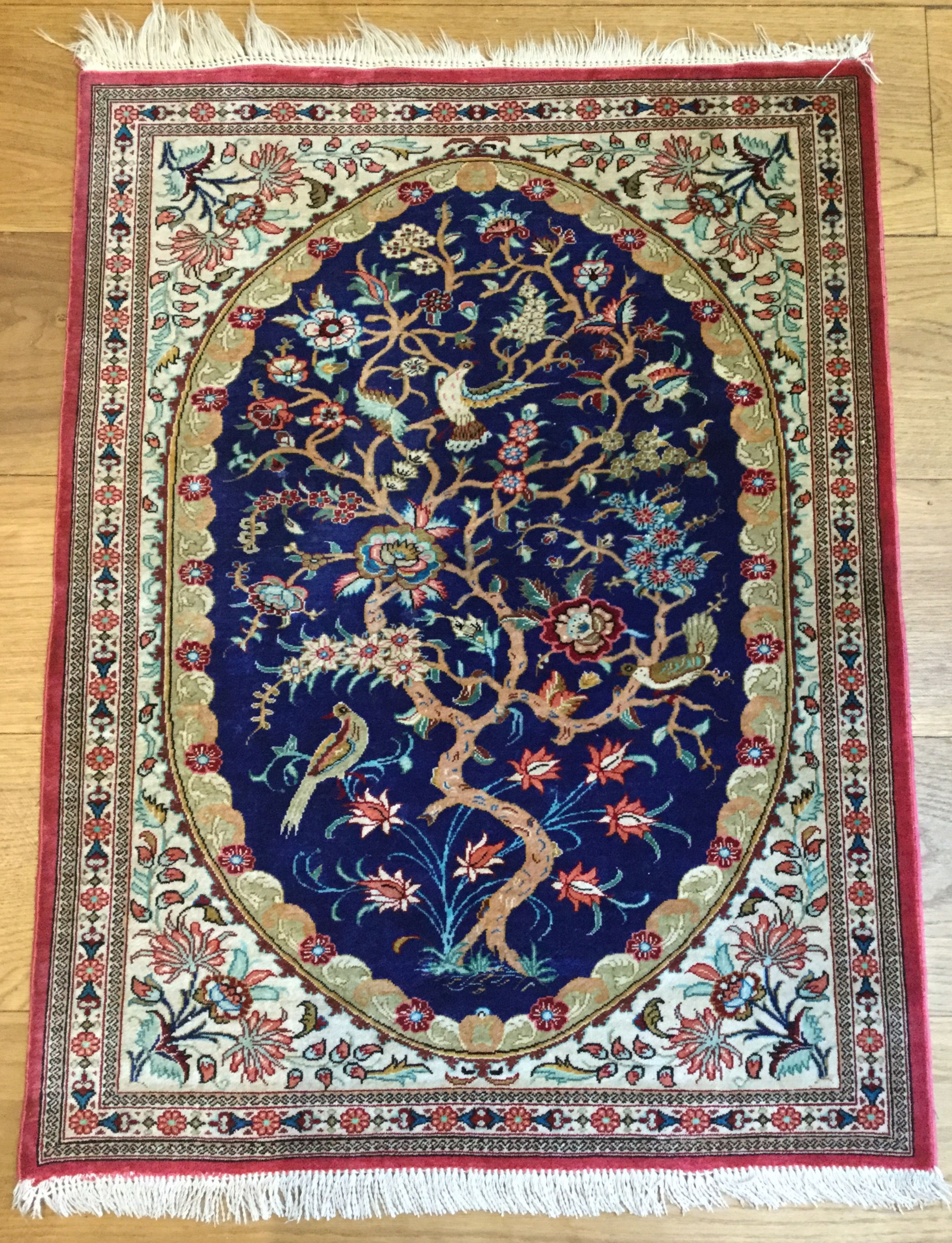 Persian Silk Qum 77 x 59cm